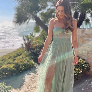 The Vintage Shop Mint Green Maxi Dress